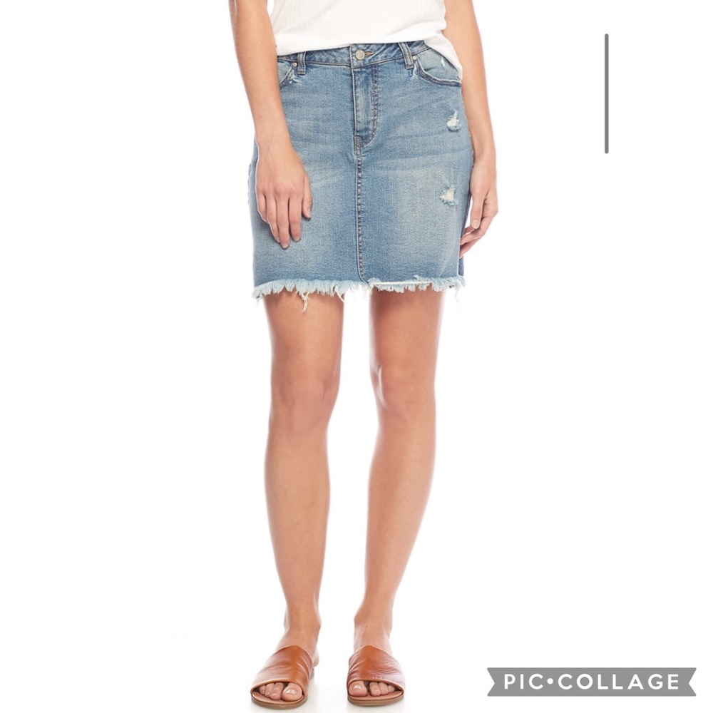 Destructed Denim Skirt